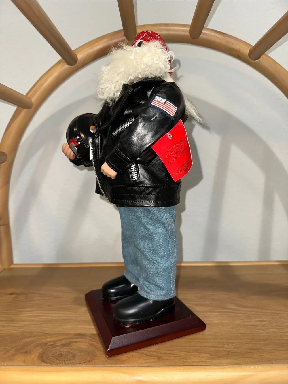 Brighten The Season BEALLS BIKER SANTA STATUE FIGURINE